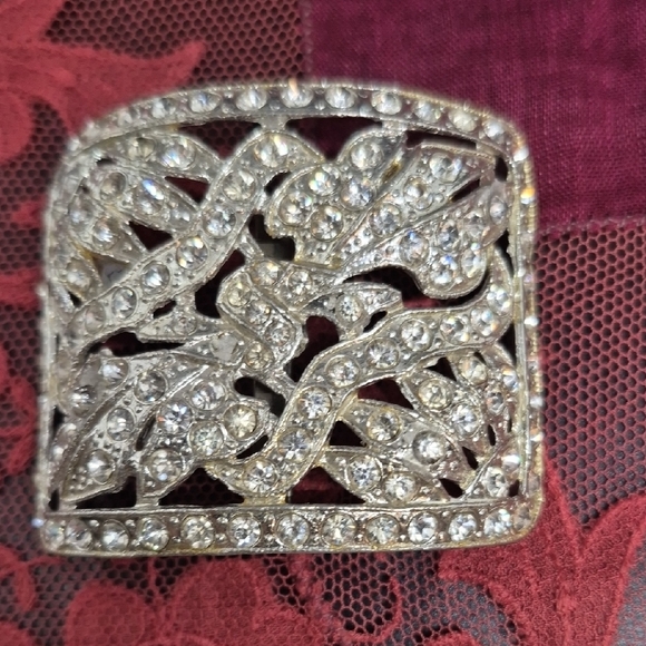 French Elegant Silver-Tone Rhinestone Shoe or Buckle/Clips - Picture 2 of 6